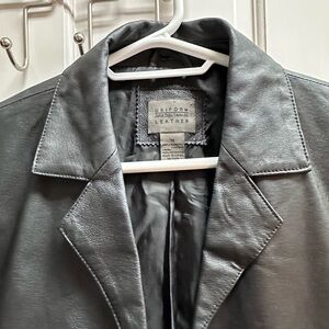 Ladies Black Leather Coat